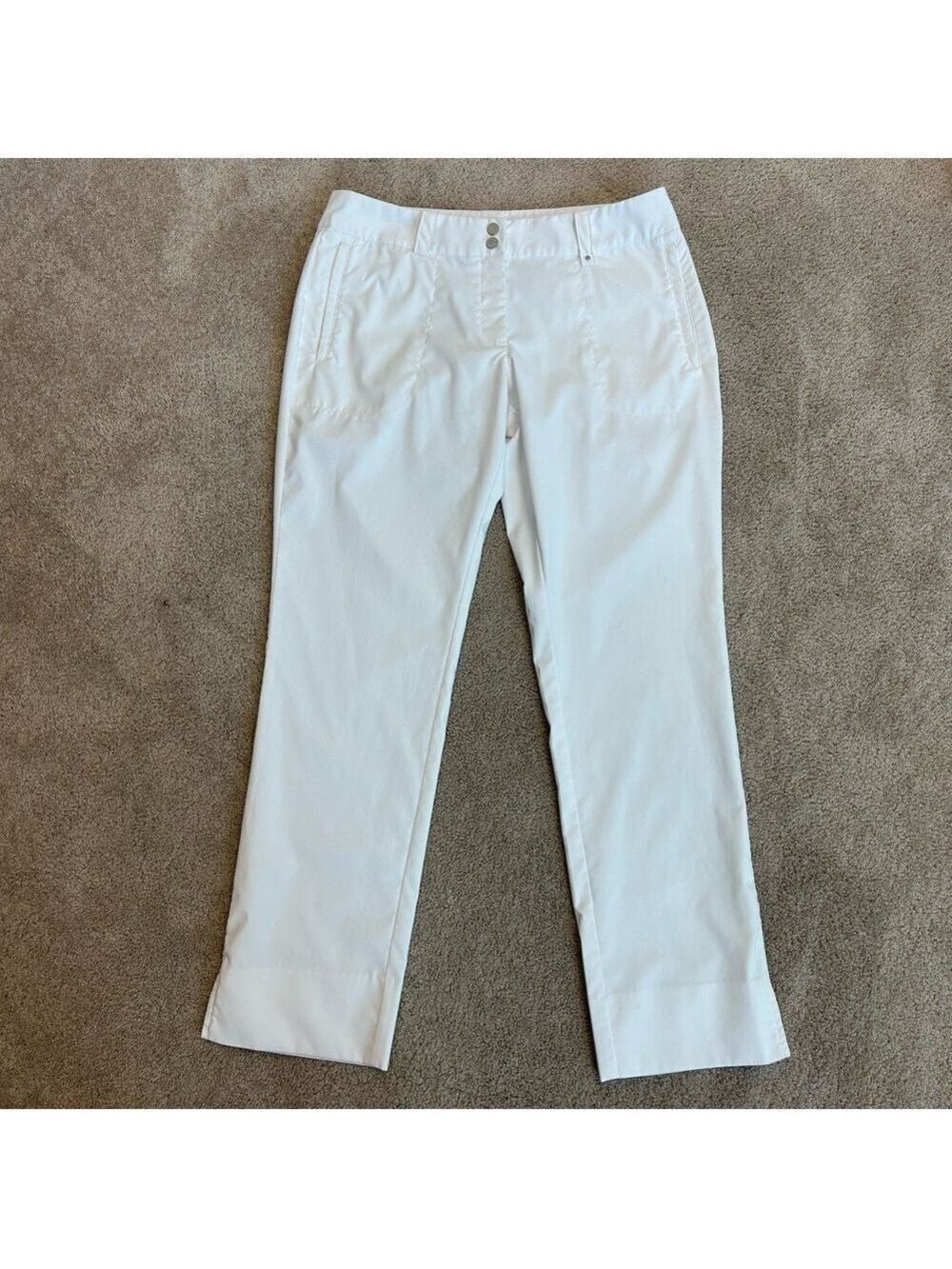 Nike Golf women’s white Tour Performance Dri-Fit straight leg pants 10 athletic